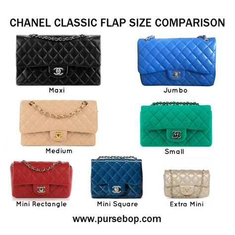 chanel classic mini rectangular vs square chain|chanel size comparison .